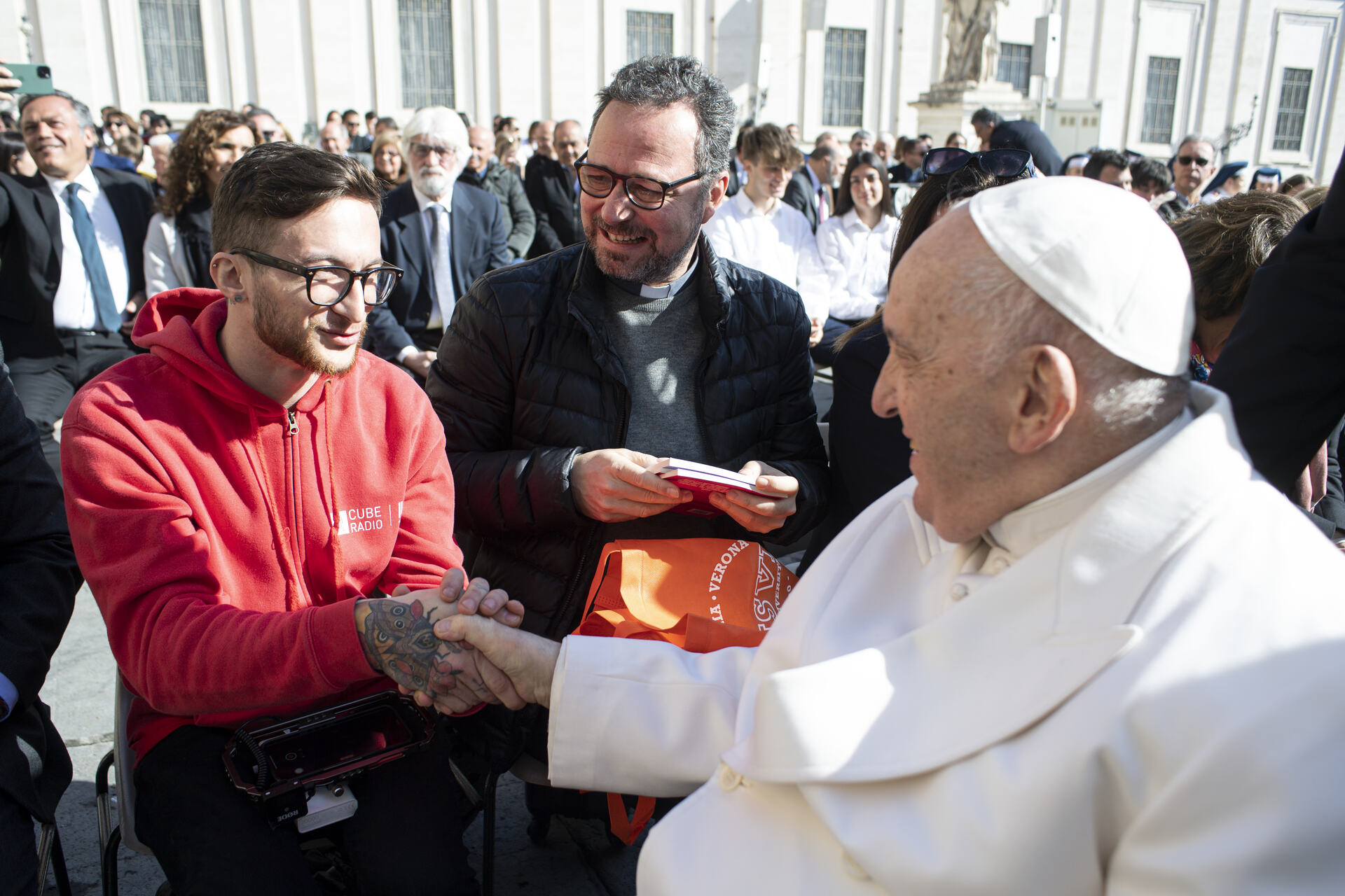 Matteo Contarin incontra con Papa Francesco